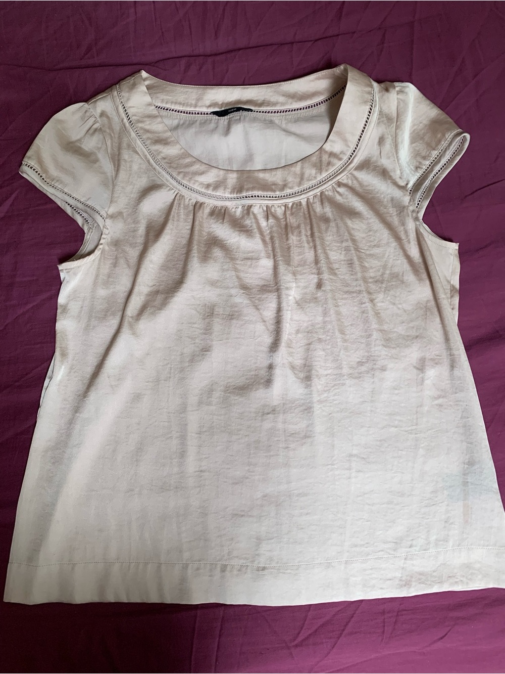 Short cap sleeve silky  top by H&M size M